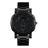 Reloj De Acero Inoxidable Diseño De Calavera Para Hombre 