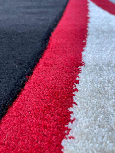 Alfombra Moderna Rojo Negro Gris 120x170cm Carpetshop
