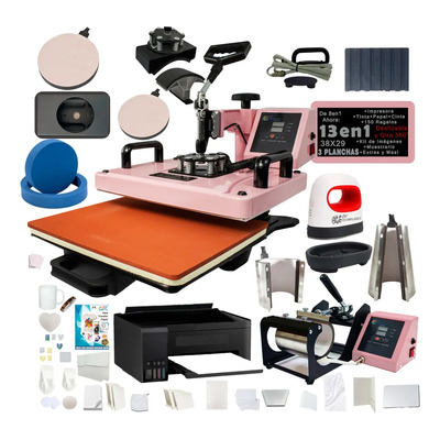Plancha de Sublimación Combo 13 en 1 EV Technologies KC-13EN1-COLORES CI color rosa claro | Meses sin interés