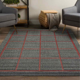 Alfombra Rustica Gris Rojo City Pers 160x230cm Kreatex