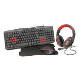 Kit 4 En 1 Trust Ziva Teclado Mouse Audifono Y Mousepad