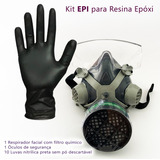 Kit Proteção Resina Epóxi Epi Com Máscara + Óculos + Luva