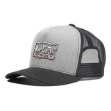 Boné Rvca Aba Curva Sharp Slipt Trucker Wt24 Cinza Mescla