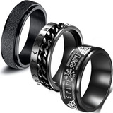 Flyun Anillos Giratorios Vikingos Para Hombre, Libera La An.