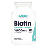 Biotin Folate Colageno 10000mcg - Unidad a $975