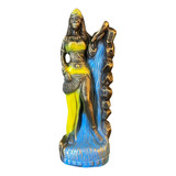 Estátua Religiosa Orixá Oxum Cachoeira - Decoração Gesso Cor Amarelo