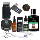 Kit Completo De Barba Afeitado Tijera Navaja Aceite Barberia