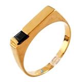 Anillo Oro 18k Laminado Hombre Piedra Cristal Austriaco