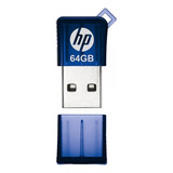  Pendrive Hp 64gb V165w Usb 2.0 Azul