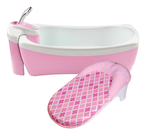 Bañera Tina Hidromasaje Baño Summer Bebé Lujo Color Rosa