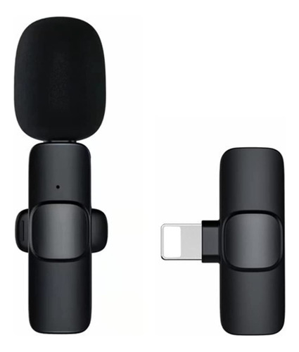 Microfone De Lapela Sem Fio Transmissor Receptor Para Androi Cor Preto