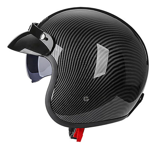 Casco De Motocicleta De Cara Abierta Cafe Racer Retro