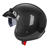 Casco De Motocicleta De Cara Abierta Cafe Racer Retro