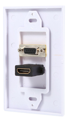 Cubierta Para Placa De Pared Hdmi Vga, Doble Puerto Hdmi Vga