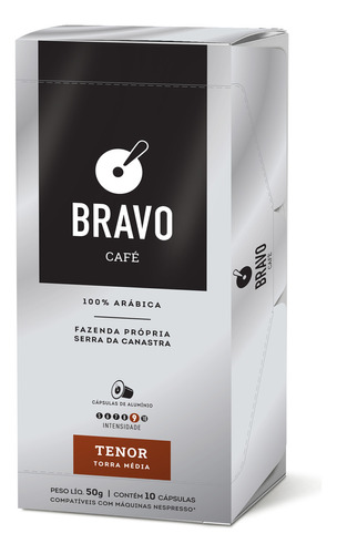 Café Tenor Bravo 50g Com 10 Cápsulas