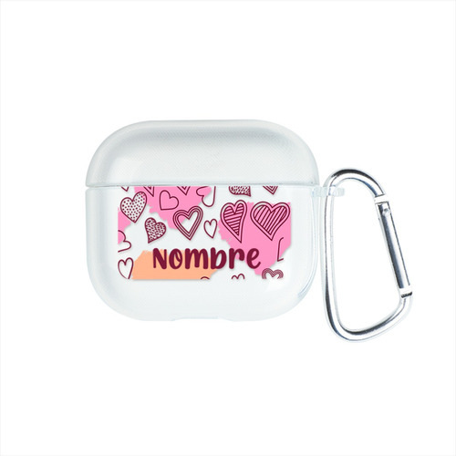 Funda Para AirPods Corazones Personalizada Nombres