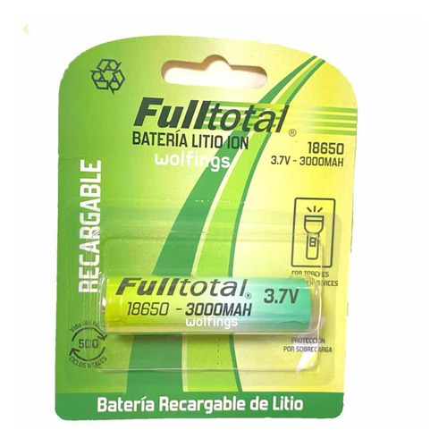 1 Bateria 18650 Litio Recargable 3.7v 3000 Mah Pila C/teton