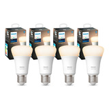 Pack Philips Hue 4 Ampolletas Hue Blanco Calido 9 Watts