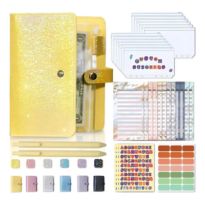 Carpeta De Cuaderno A6, Organizador De Dinero, Sobres De Presupuesto En Efectivo, Carpeta Con Sobres Transparentes Con Cierre Para Arreglo De Gastos Diarios, Organizar Su Presupuestonegro Amarillo | MercadoLibre