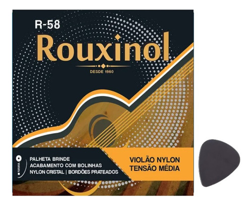 Encordoamento Cordas Violão Nylon Média Rouxinol R58 Bolinha