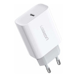 Fonte  Turbo Ugreen 20w Qc 3.0 Saída Usb-cc Branco 60450