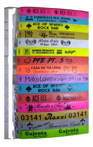 Pulseira De Identificação Personalizada Festa Tyvek Kit 9000