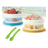 2 Tazoncitos + Cubiertos Infantiles Tupperware 