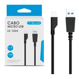 Cabo Micro Usb V8 It Blue - Le 1024 - Para Dados E Recarga