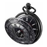 Mjscphbjk Reloj De Bolsillo Negro Patrón Romano Steampunk R