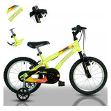 Bicicleta Infantil Menino Freio V-brake Aro 16 Athor Cores Cor Amarelo