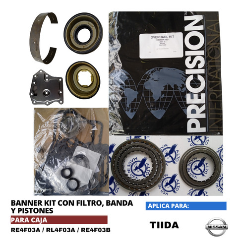 Banner Kit Con Piston, Filtro Y Banda Nissan Tiida Re4f03a  Foto 2