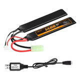 Vicmile Batería De Airsoft 2s 7.4v 1400mah Lipo Batería Con 