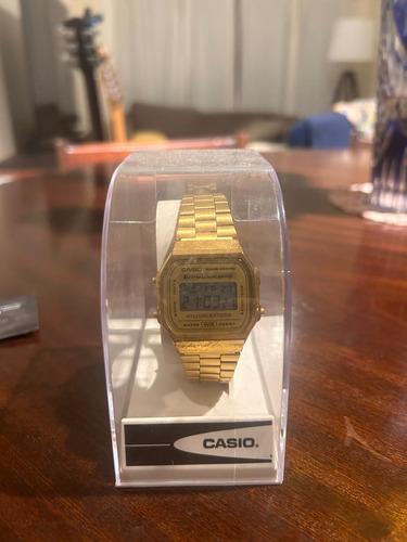 Reloj Pulsera Casio Youth Vintage A-168 Cuerpo Dorado