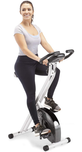 Bicicleta De Ejercicio Cardio Estática Plegable Marcy Blanco