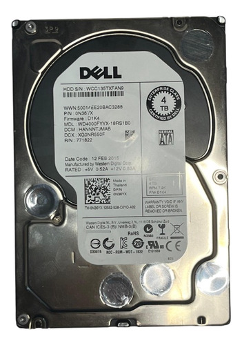 Hd Dell 4tb 7.2k 3,5 Sata 6gb 0n36yx N36yx @