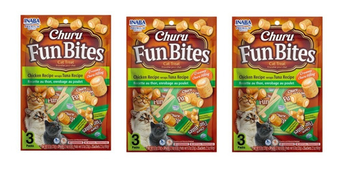 Churu Fun Bites Gatos Atún - Pack De 3 - Snack Premio