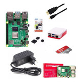  Kit Raspberry Pi4 (4gb) Fonte Case Sd  Dissipadores  Cabo 