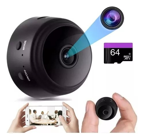 Mini Camara Monitoreo Tiempo Real Wifi 1080p + Memoria 64gb