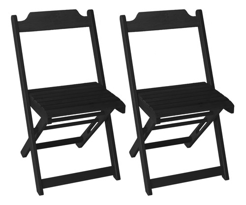 Conjunto 2 Cadeiras Dobrável Em Madeira Maciça