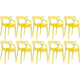 10  Cadeiras Allegra Cozinha Ana Maria Inmetro Colorida Cores Cor Da Estrutura Da Cadeira Amarelo