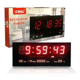 Relógio Para Parede Led Digital Grande 46cm Termômetro Data