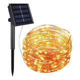 10 Metros 100 Lámparas Led Solar Alambre De Cobre Luces 2