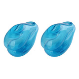 Cubreorejas De Silicona Transparente, Color Azul, 4 Unidades