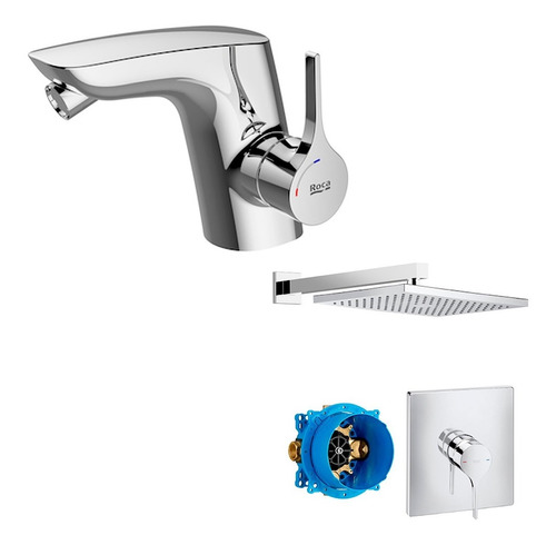 Combo Grifería Roca Iconia Bidet Europeo + Ducha Embutir