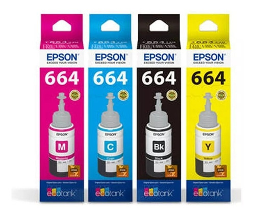 Juego Tintas Original Epson T664 664 Sist Continuo 380 495