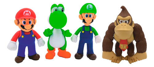 Muñeco Mario Bross Luigi Donkey Kong Yoshi Articulados 13 Cm