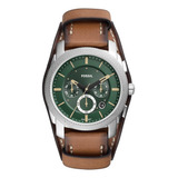 Fossil Relógio Cronógrafo Masculino De Aço Inoxidável E Cou