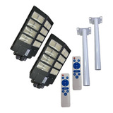 Pack X2 Foco Led Solar 800w Focos Solares Exterior Poste Sol