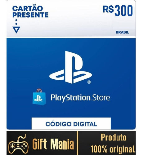 Cartão Playstation Gift Psn Brasileira R$300 Reais