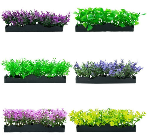 Jardineras De Platico Plantas Artificiales 5 Cm 6 Piezas